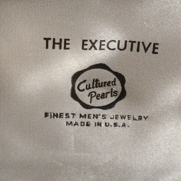 Vintage The Executive Cultured Pearls Mens Jewelry Set Cufflinks Tie Bars - Picture 6 of 8